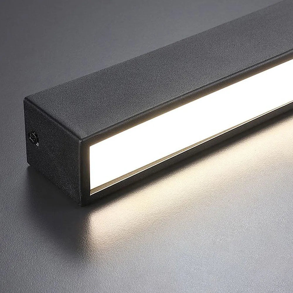 LED Deckenleuchte Schwarz Langgezogen Modern für Wohnzimmer Flur Schlafzimmer Minimalistische Deckenbeleuchtung Innen | Restfield