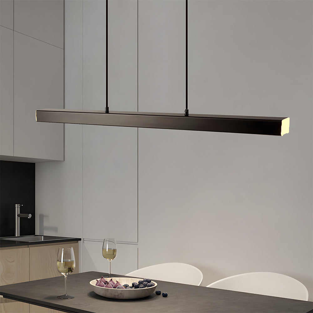 Verumo Hanglamp LED Metaal Zwart Keukeneiland Eettafel Moderne Verlichting Lineaire Hanglamp | Sansoti