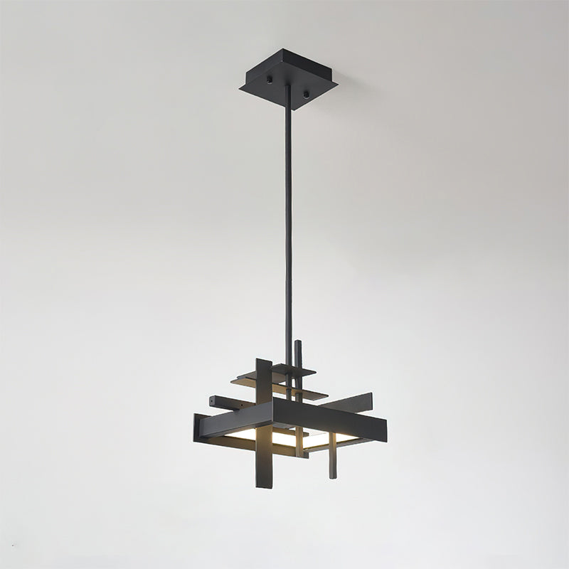 Planaire Hanglamp Zwart Metaal LED Geïntegreerd Modern Abstract Design Eettafel Verlichting | Sansoti