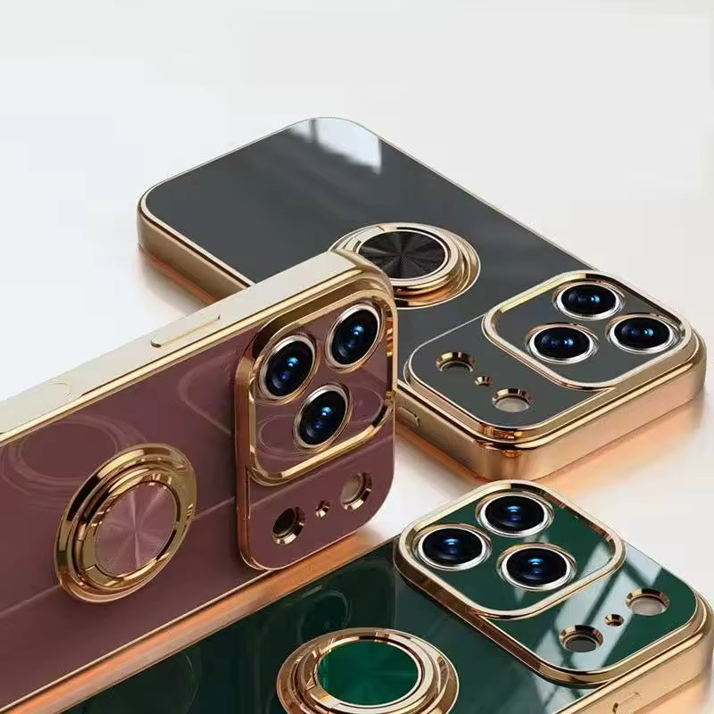 Telefoonhoesje met Ringhouder & Magnetische Steun voor Veilig Autogebruik iPhone 14 15 16 17 Pro Max | Sansoti
