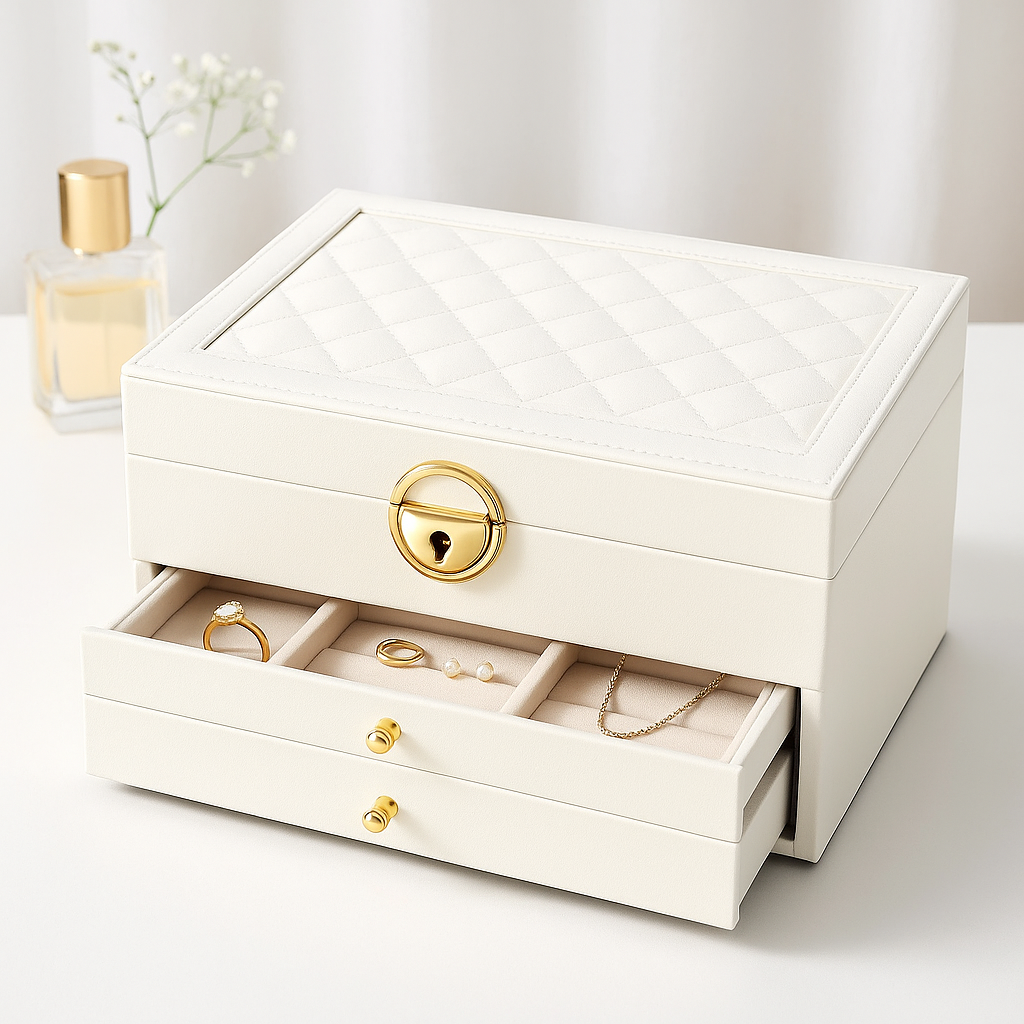 Jewelry Box Layered System for Rings Necklaces Earrings Watches Organizer Luxury Jewelry Storage Box | Sansoti