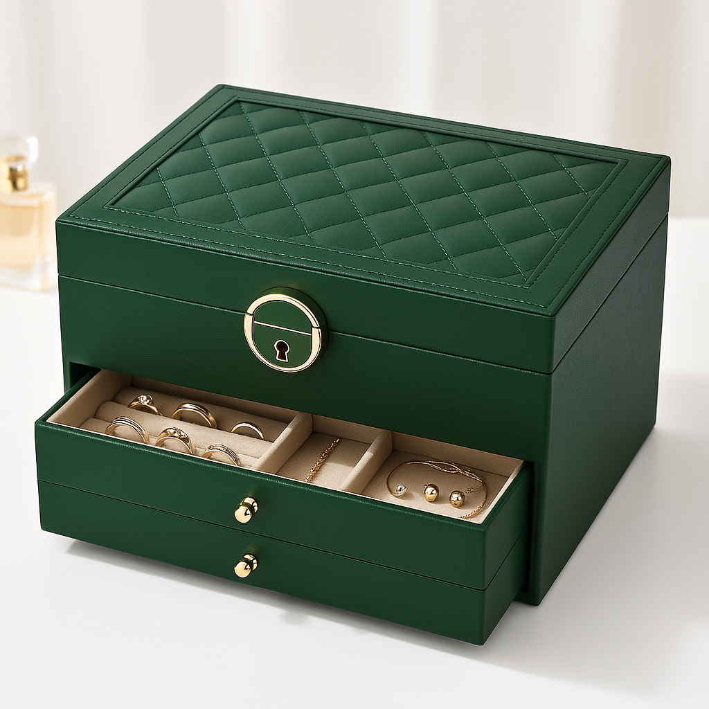 Jewelry Box Layered System for Rings Necklaces Earrings Watches Organizer Luxury Jewelry Storage Box | Sansoti