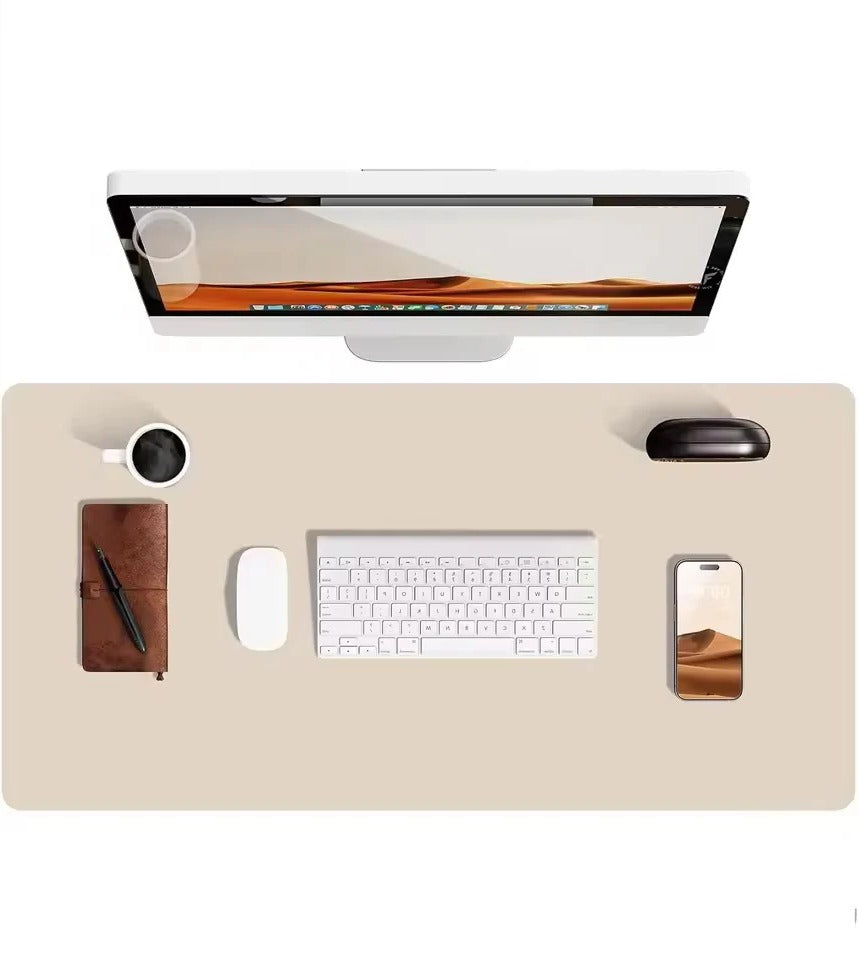 Elegante Bureaumat van Kunstleer — Waterafstotend, Antislip & Krasbestendig — Groot Oppervlak voor Bureau, Muismat & Laptop | Sansoti