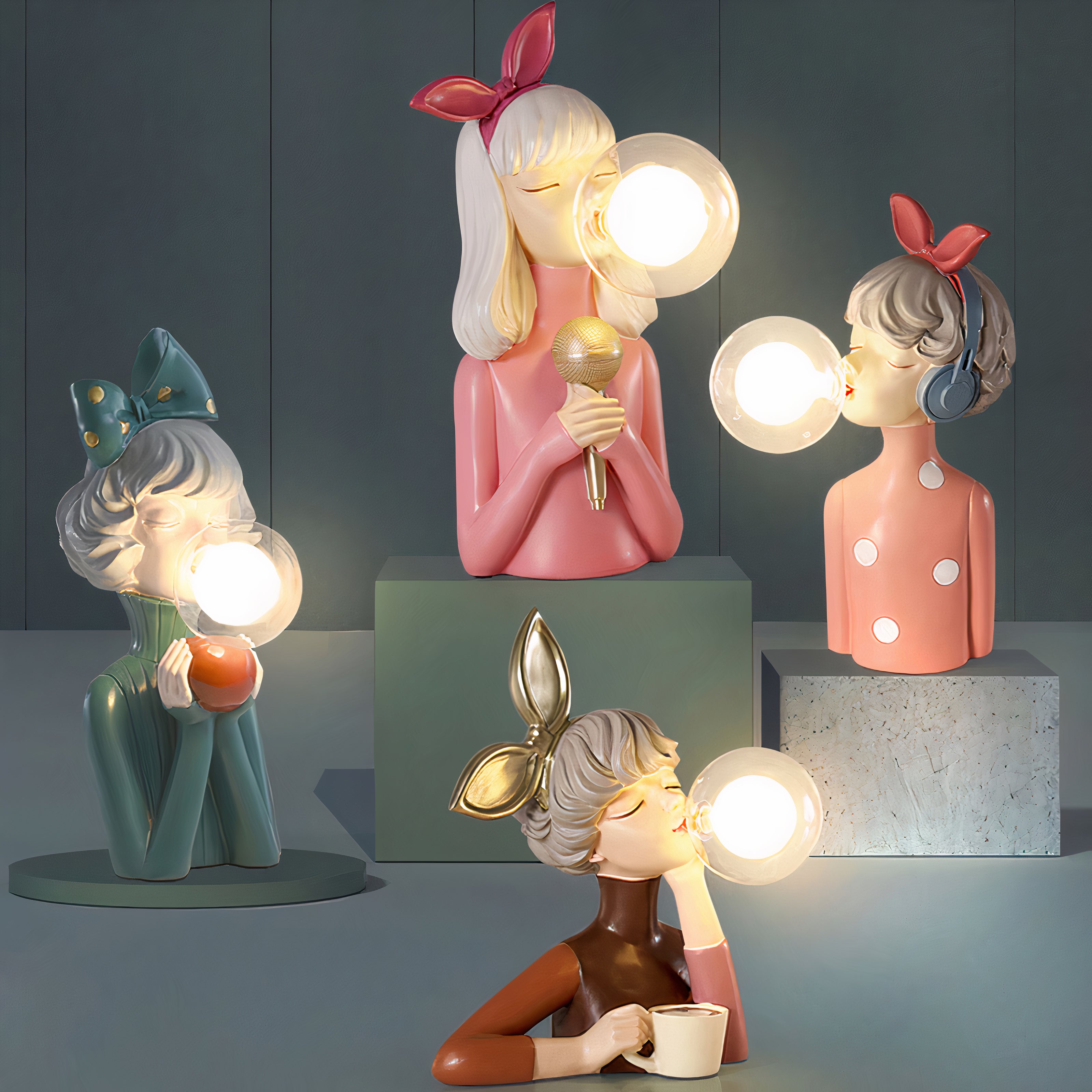 Lampe de Table Design Moderne Résine Verre Décorative Éclairage d'Ambiance Bureau Table de Nuit | Restfield