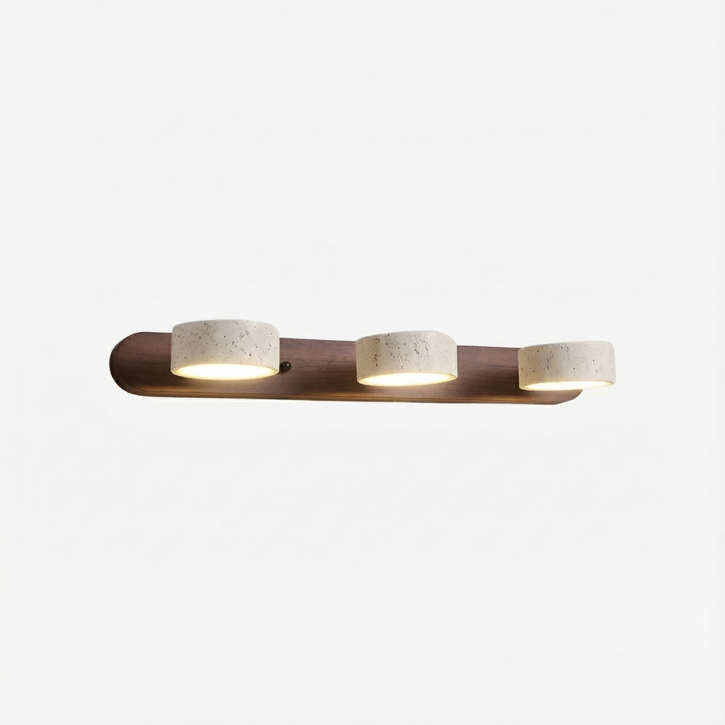 Verstelbare Wandlamp Travertijn & Hout – 2/3/4 Lichtpunten Warm Licht Sconce | Sansoti