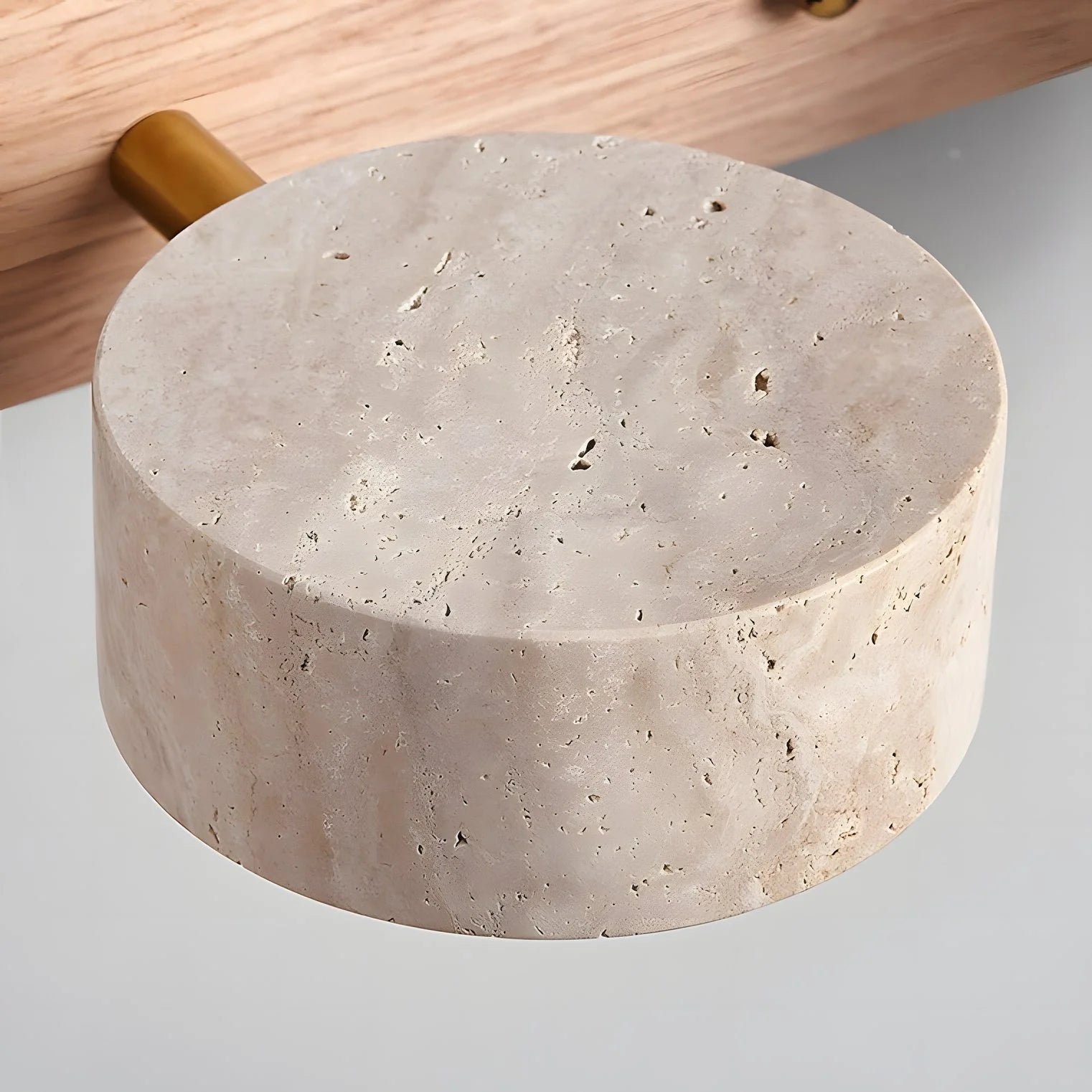 Verstelbare Wandlamp Travertijn & Hout – 2/3/4 Lichtpunten Warm Licht Sconce | Sansoti