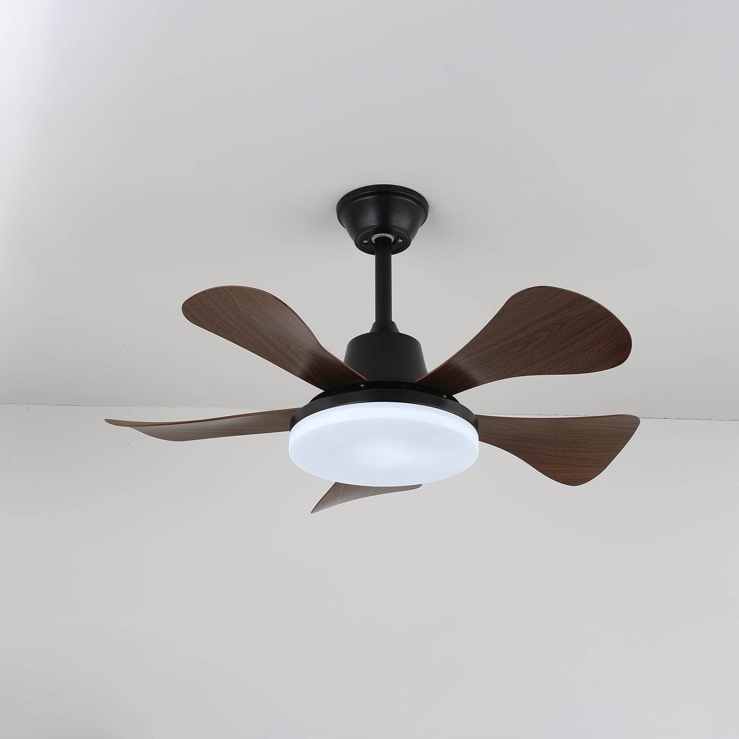 Plafondventilator Aveline van hout met verlichting ø91cm | Sansoti