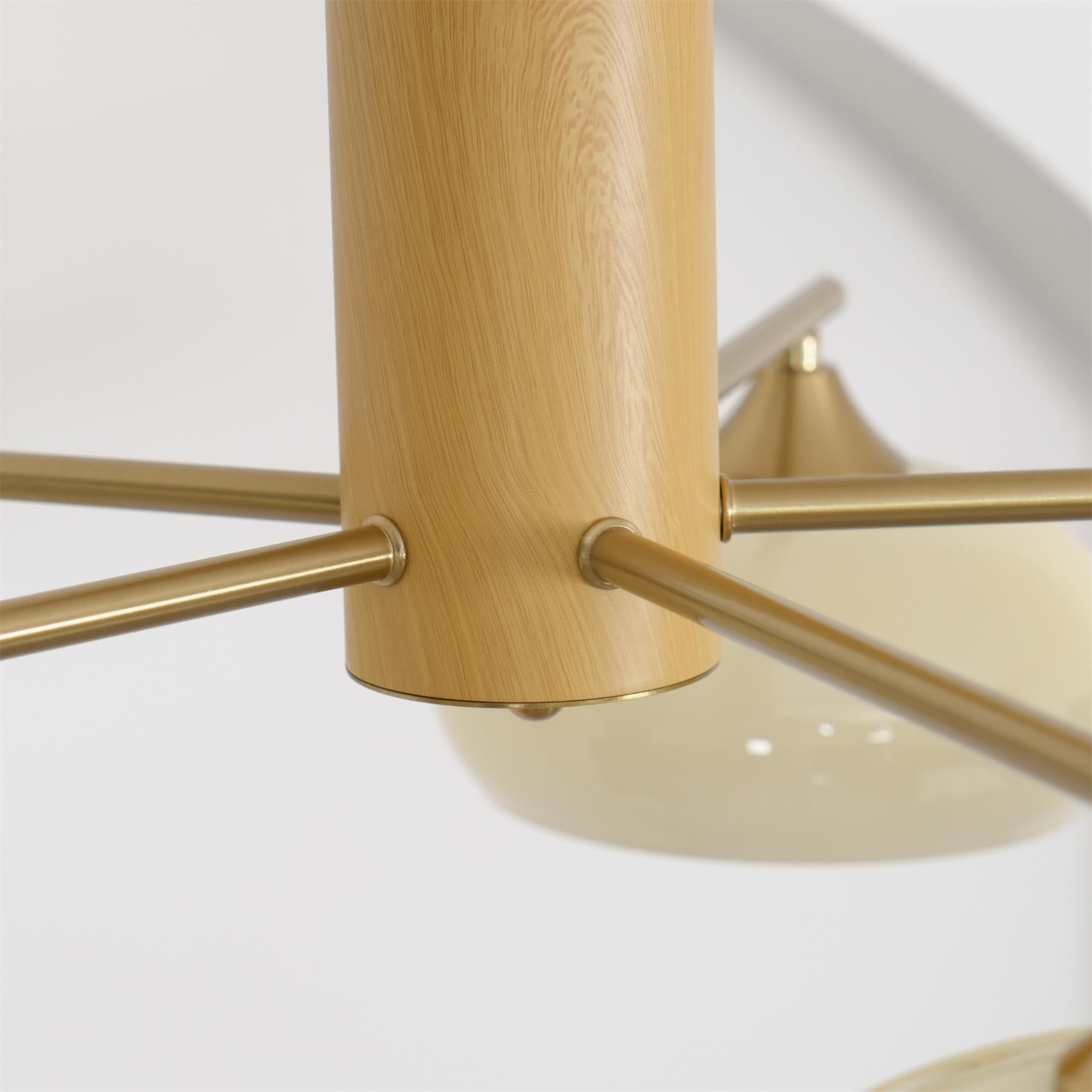 Ovale Design Kroonluchter Met Glazen Kappen En Messing Details Voor Woonkamer En Eetkamer | Sansoti
