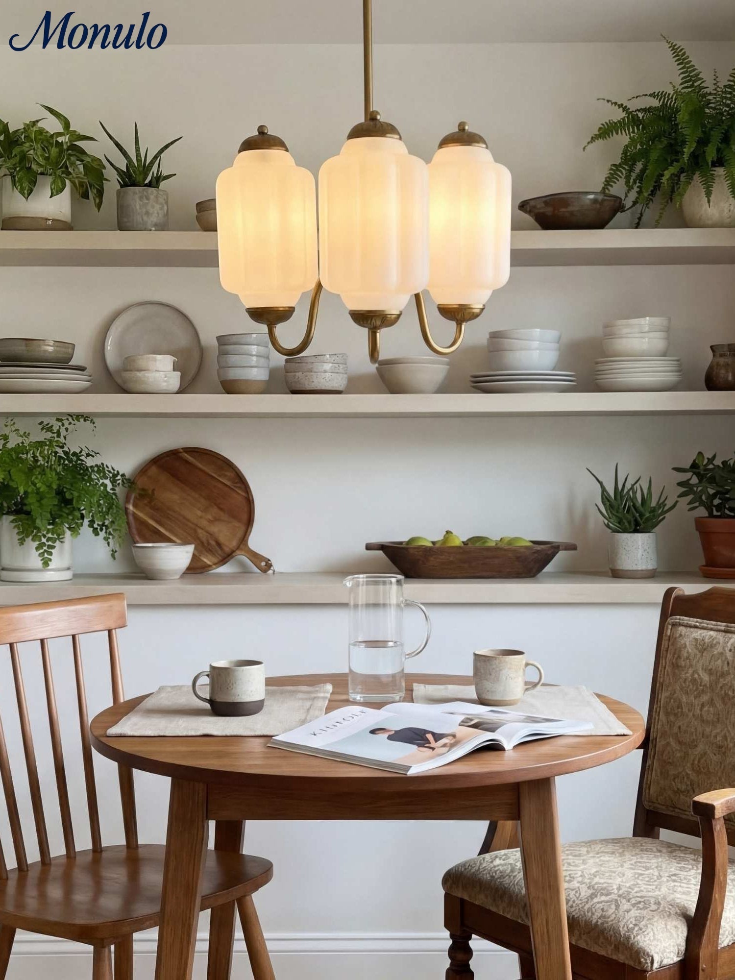 Melkglazen Kroonluchter Vintage Afwerking Tijdloze Elegantie Klassieke Verlichting voor Eetkamer Woonkamer | Sansoti