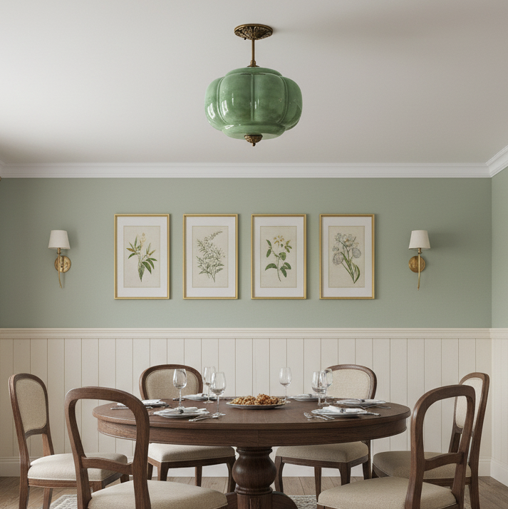 Vintage Deckenlampe aus Glas – elegante Deckenleuchte mit Metalldetails | Restfield
