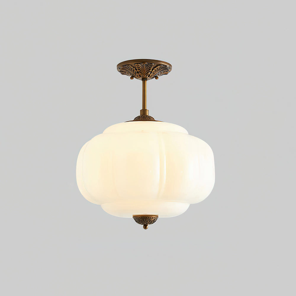 Vintage Deckenlampe aus Glas – elegante Deckenleuchte mit Metalldetails | Restfield
