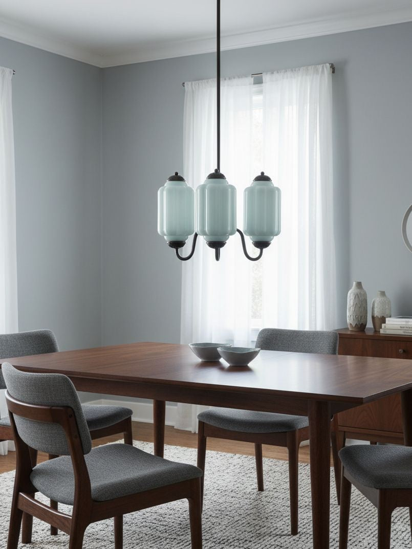 Melkglazen Kroonluchter Vintage Afwerking Tijdloze Elegantie Klassieke Verlichting voor Eetkamer Woonkamer | Sansoti