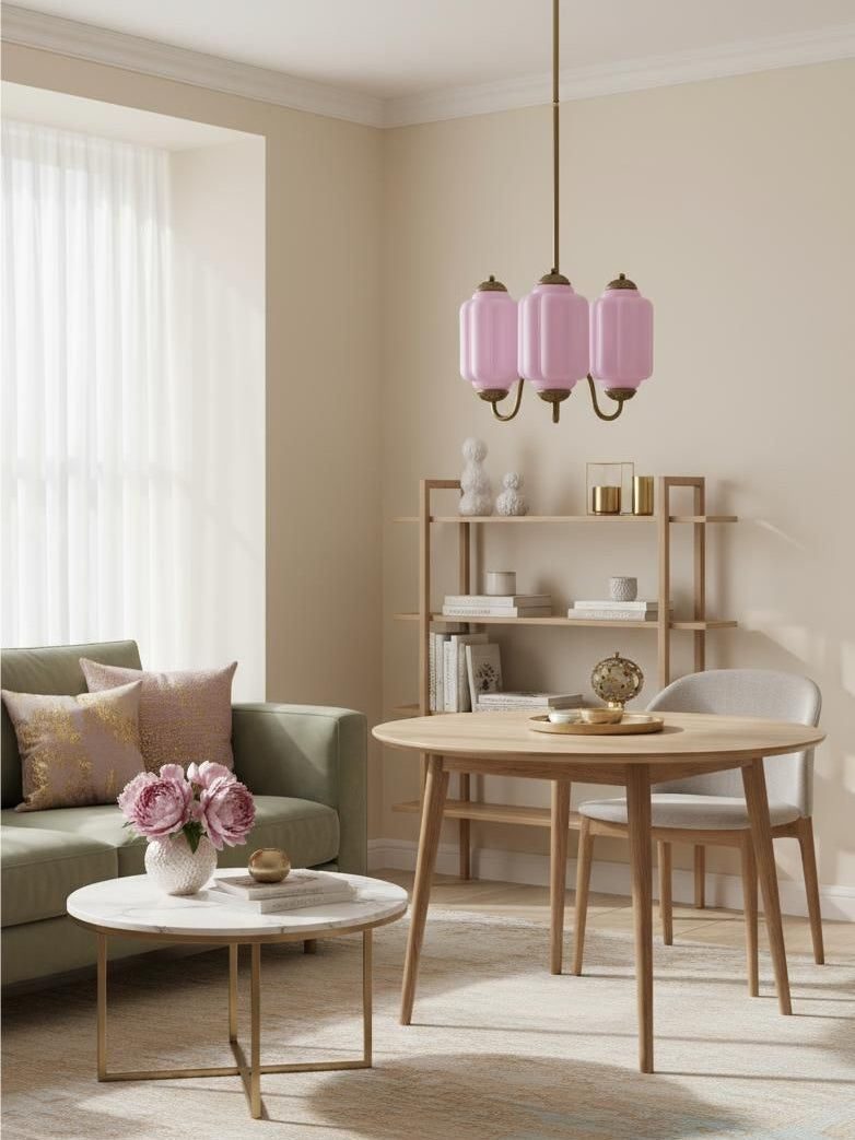 Melkglazen Kroonluchter Vintage Afwerking Tijdloze Elegantie Klassieke Verlichting voor Eetkamer Woonkamer | Sansoti