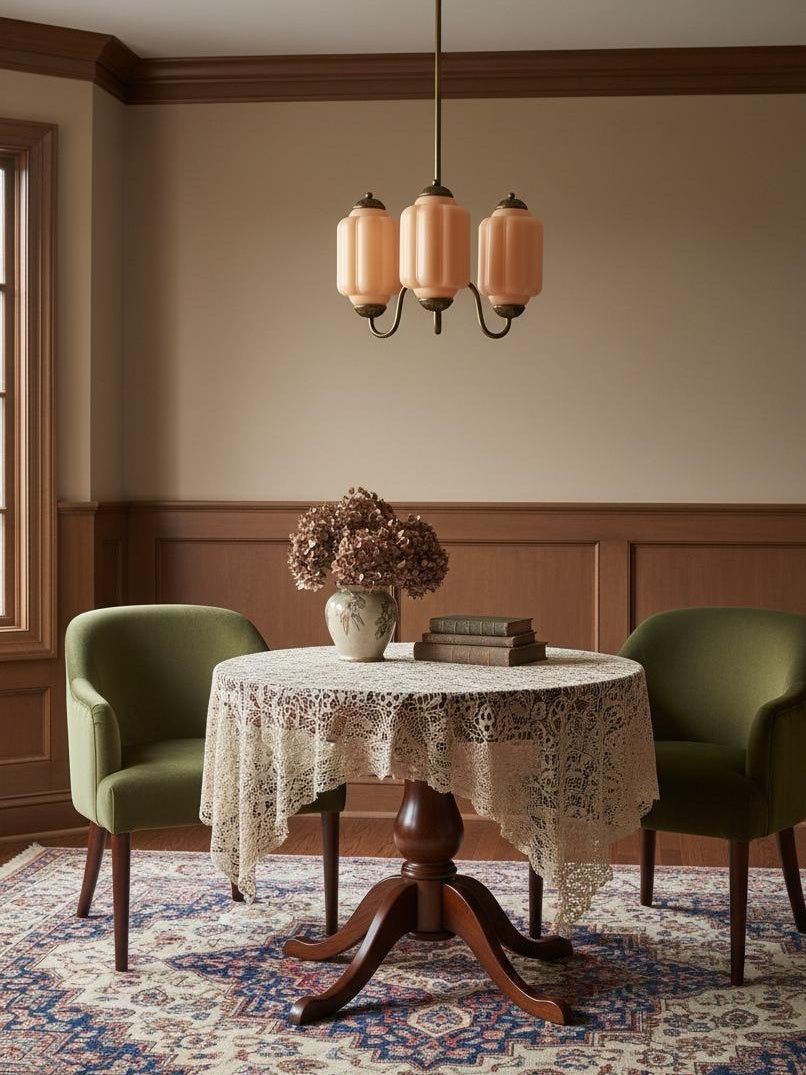 Melkglazen Kroonluchter Vintage Afwerking Tijdloze Elegantie Klassieke Verlichting voor Eetkamer Woonkamer | Sansoti