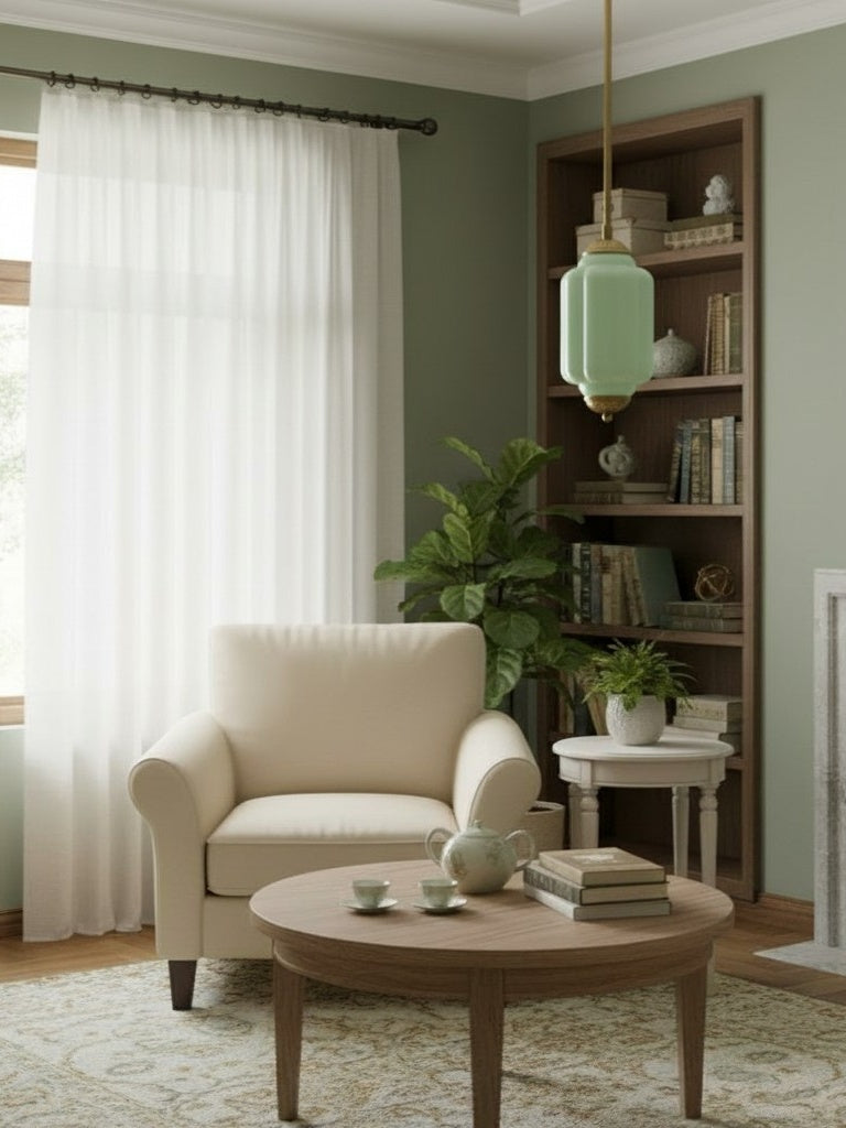 Vintage Glazen Hanglamp met Nostalgische Uitstraling – Verfijnde Verlichting voor Eetkamer en Keuken | Sansoti