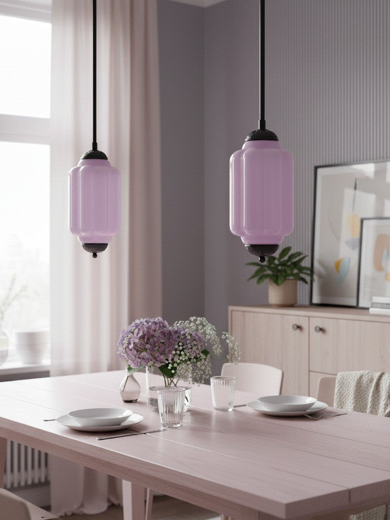 Vintage Glazen Hanglamp met Nostalgische Uitstraling – Verfijnde Verlichting voor Eetkamer en Keuken | Sansoti