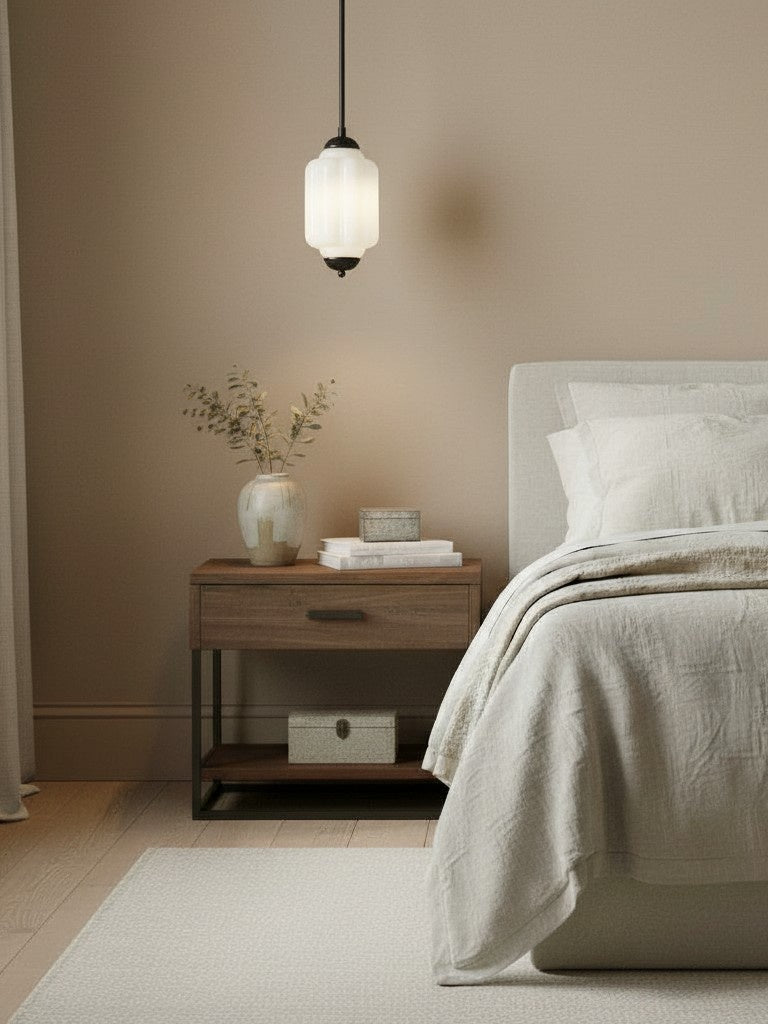 Vintage Glazen Hanglamp met Nostalgische Uitstraling – Verfijnde Verlichting voor Eetkamer en Keuken | Sansoti