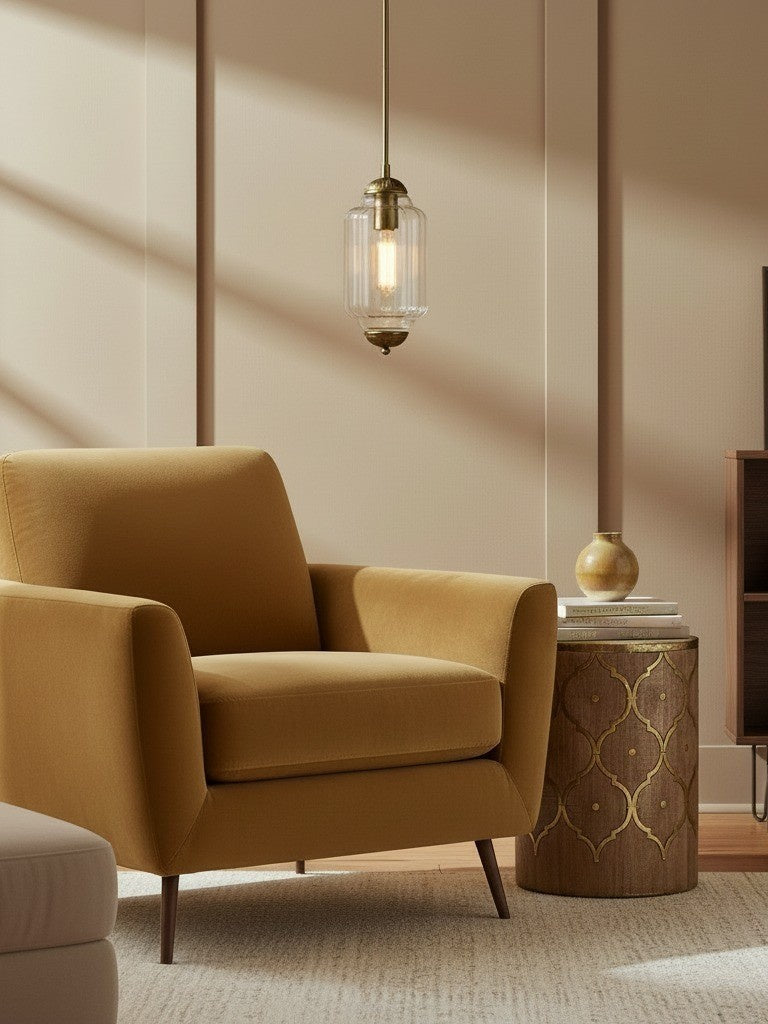 Vintage Glazen Hanglamp met Nostalgische Uitstraling – Verfijnde Verlichting voor Eetkamer en Keuken | Sansoti