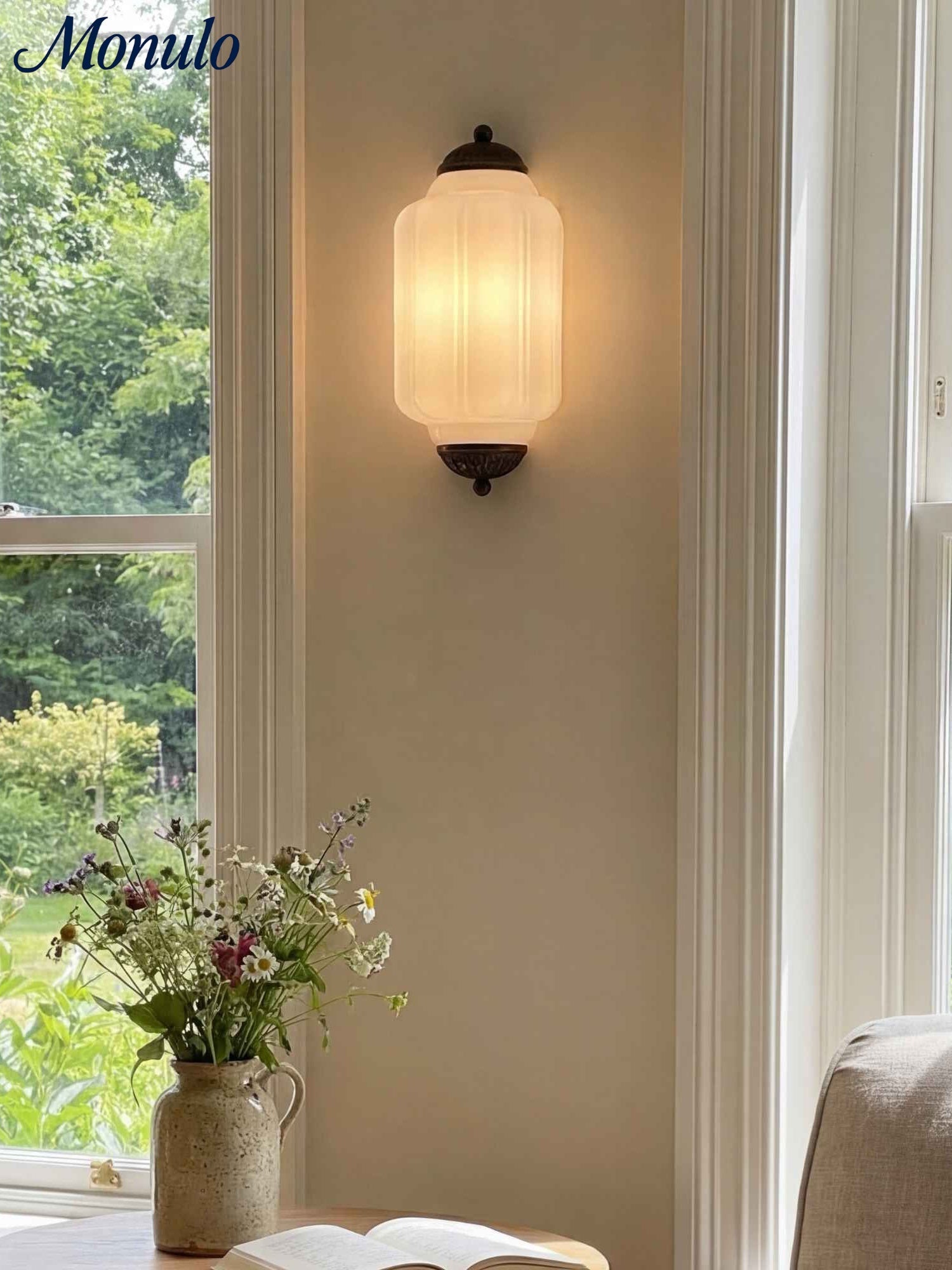 Wandlamp Melkglas voor Slaapkamer Gang Scandinavische Stijl | Sansoti