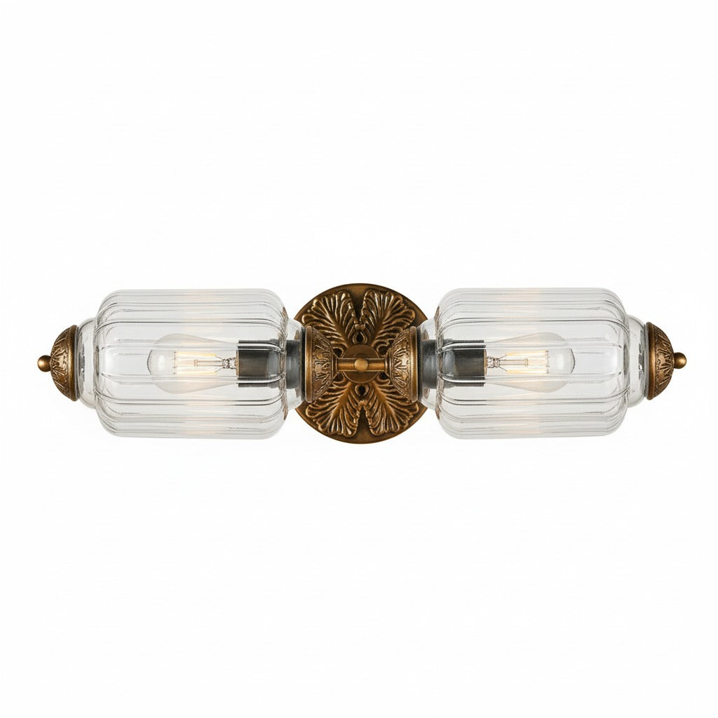 Vintage Glazen Wandlamp Horizontaal Model Eloise Lichtbron voor Woonkamer en Gang | Sansoti