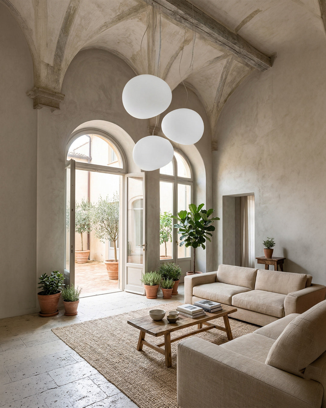 Glazen Hanglamp Melkwit Mondgeblazen – Modern Minimalistisch Design met Zacht Licht voor Eetkamer en Woonkamer – 3 Maten Beschikbaar – Warm Wit 3000K | Sansoti