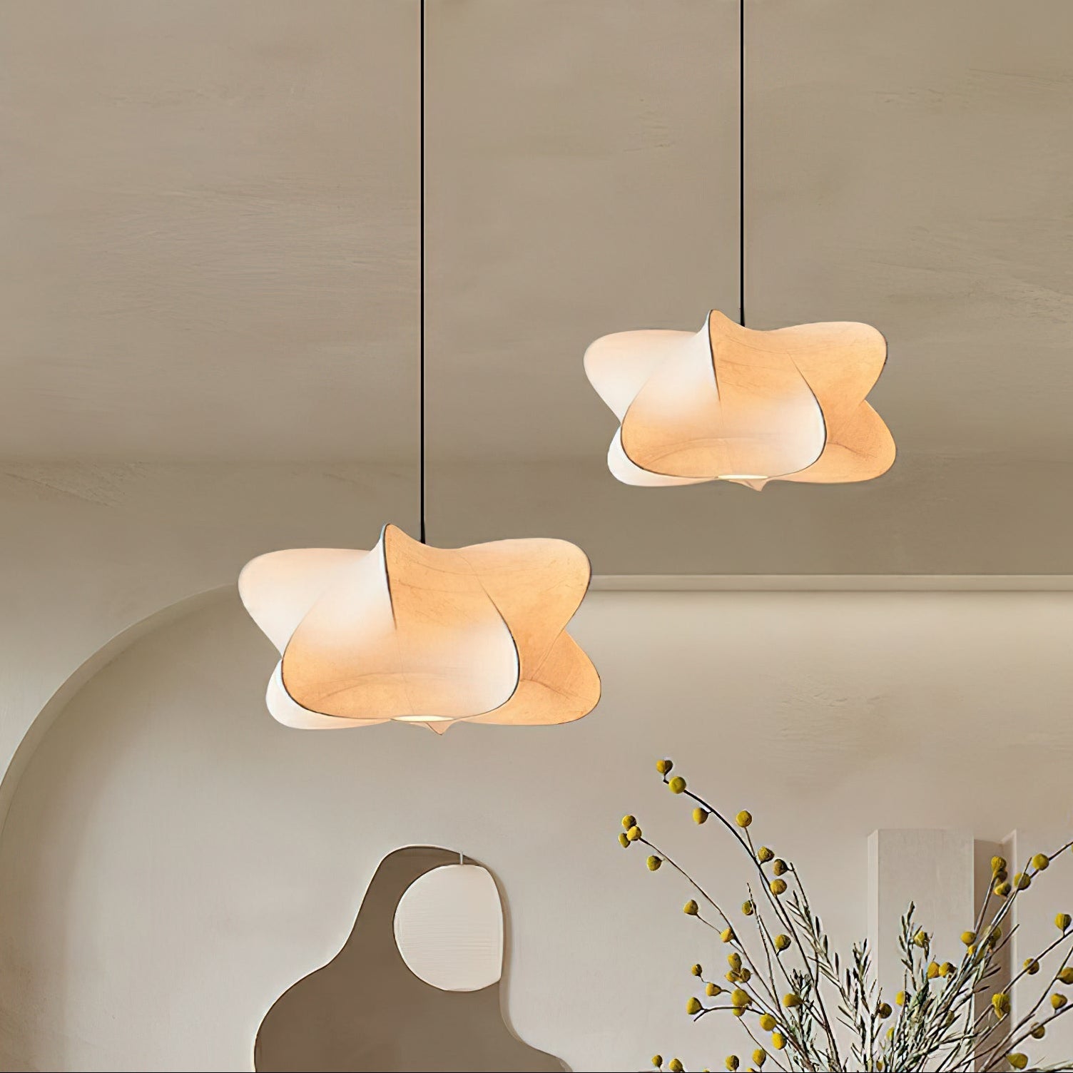Zijden Cocon Hanglamp – 3 Formaten Organische Sfeerverlichting | Sansoti