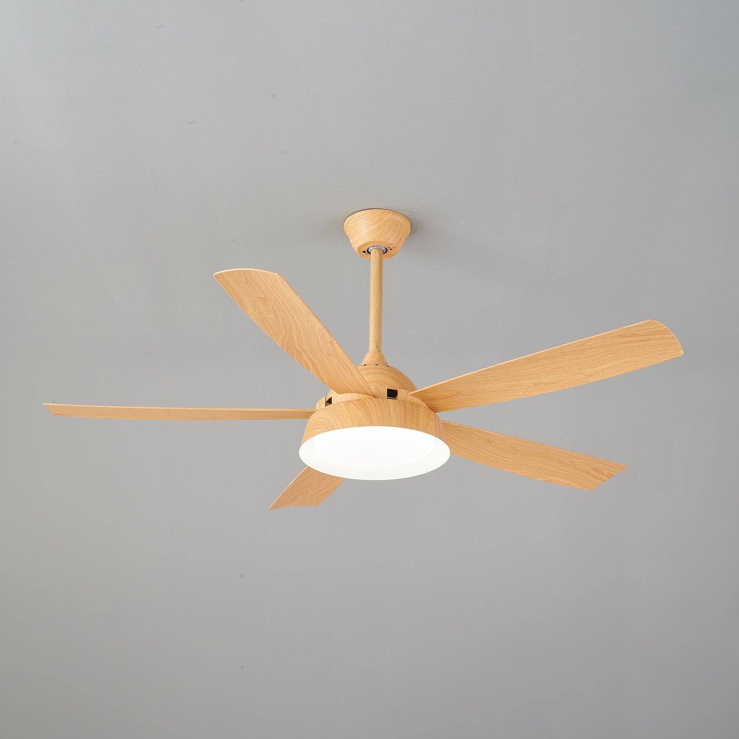 Ceiling Fan with Lighting Wood Effect 142cm - Quiet & Energy Efficient | Sansoti
