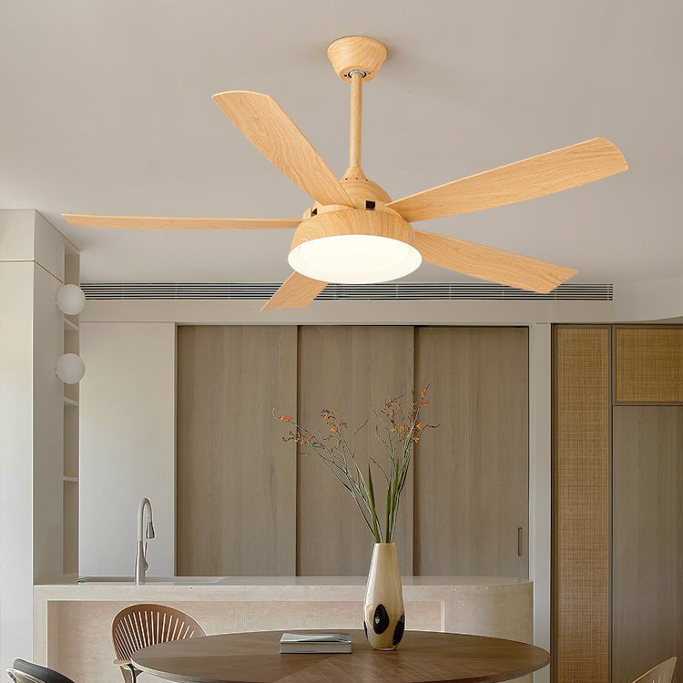 Ceiling Fan with Lighting Wood Effect 142cm - Quiet & Energy Efficient | Sansoti
