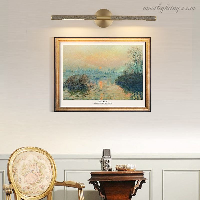 Applique LED pour tableau en laiton, 2 lumières, éclairage d’art moderne, nickel noir, 18-30 cm, éclairage de musée | Sansoti