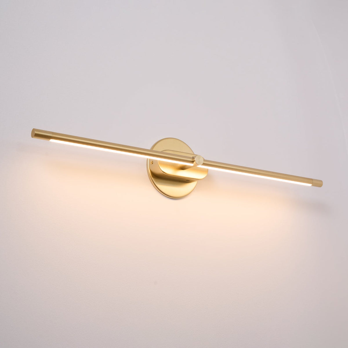 Ładowana lampa ścienna LED Linear Design czarno-złota z dotykowym ściemniaczem, bezprzewodowa, 68-128 cm, nowoczesne nastrojowe oświetlenie do wnętrz | Sansoti