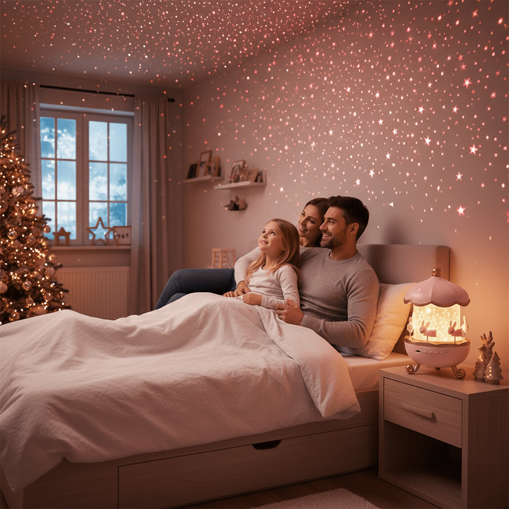 Sterrenprojector Nachtlampje met Verwisselbare Templates, Dimbaar, 360° Rotatie en Muziekfunctie | Sansoti