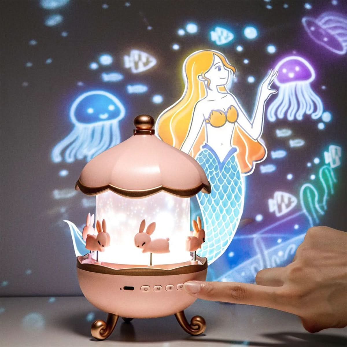 Sterrenprojector Nachtlampje met Verwisselbare Templates, Dimbaar, 360° Rotatie en Muziekfunctie | Sansoti