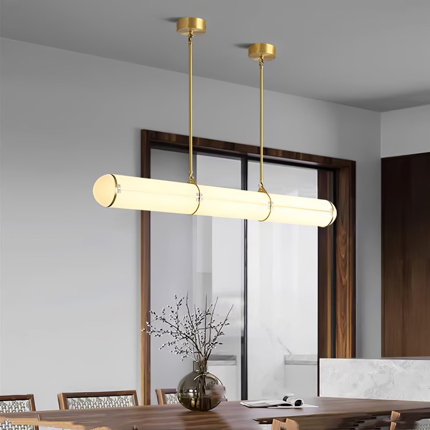 Eindloze Cilindrische Hanglamp Moderne Lineaire Verlichting voor Eettafel en Woonkamer Geïntegreerde LED Zwevende Lichtlijn Architectonische Verlichting | Sansoti