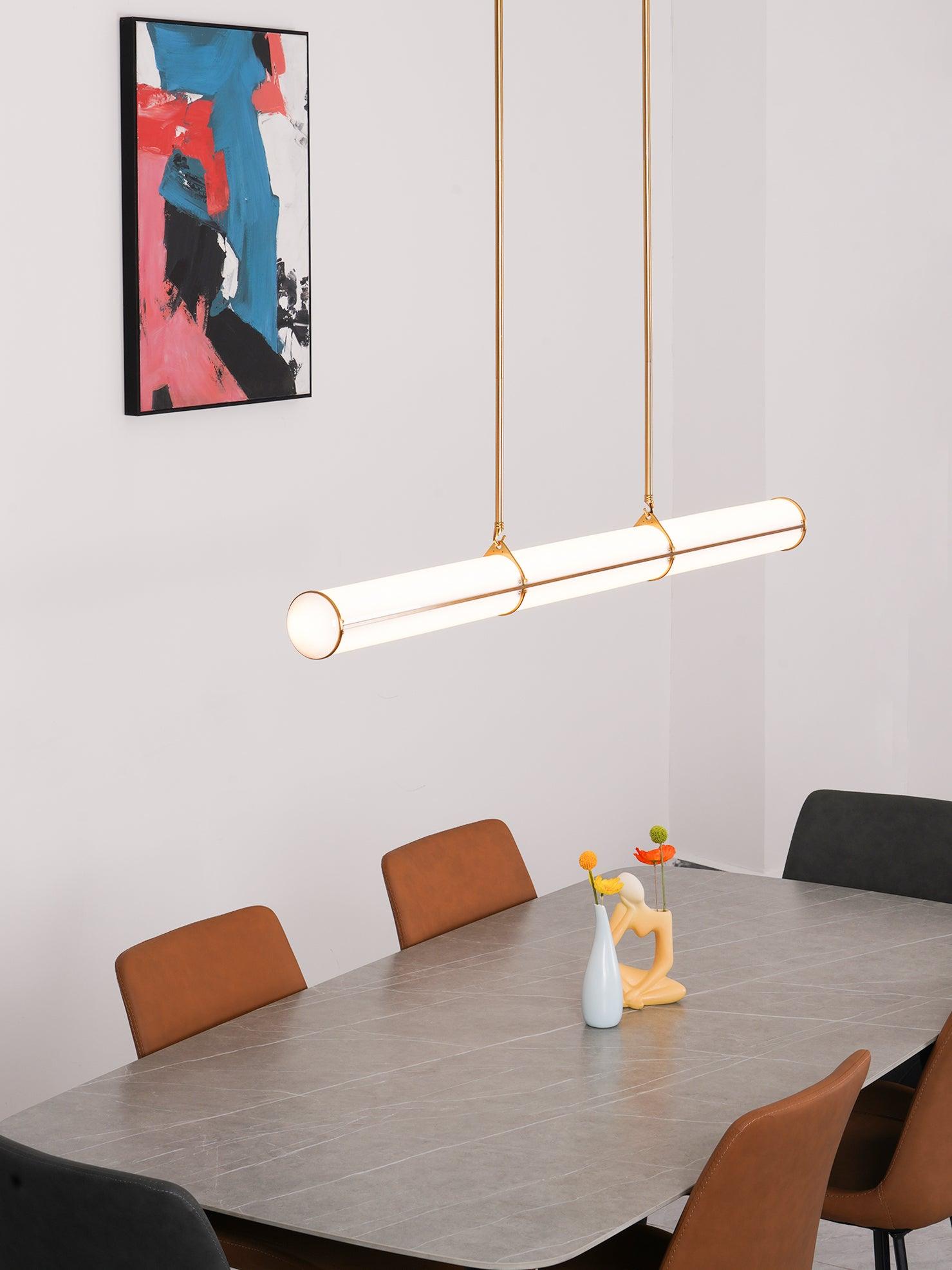 Eindloze Cilindrische Hanglamp Moderne Lineaire Verlichting voor Eettafel en Woonkamer Geïntegreerde LED Zwevende Lichtlijn Architectonische Verlichting | Sansoti