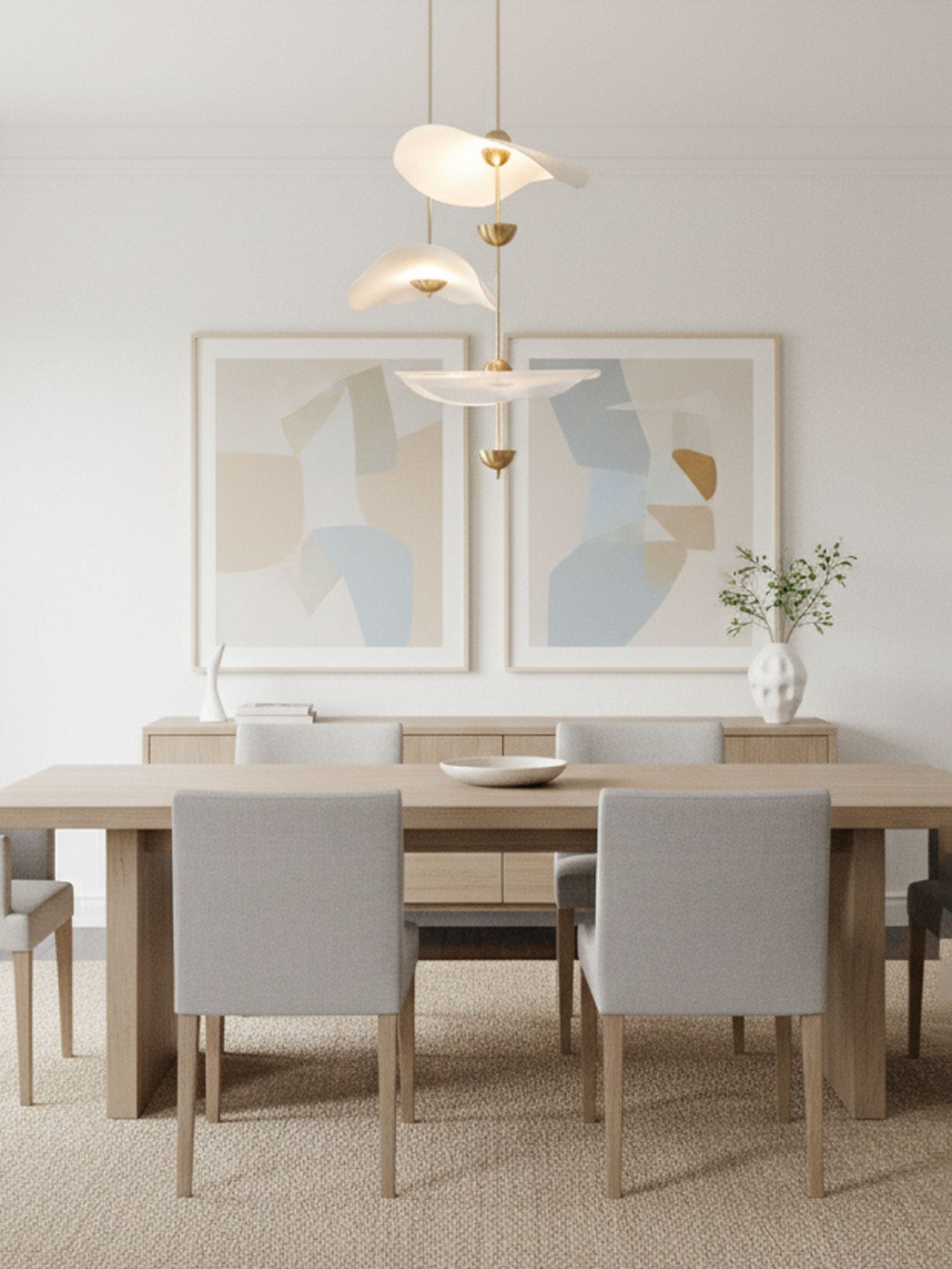 Dubbele Biscuit Hanglamp Wit Goud Rond Opaalwit Acryl Kap Design Verlichting Decoratief voor Woonkamer Eethoek Slaapkamer Modern Scandinavisch Interieur | Sansoti