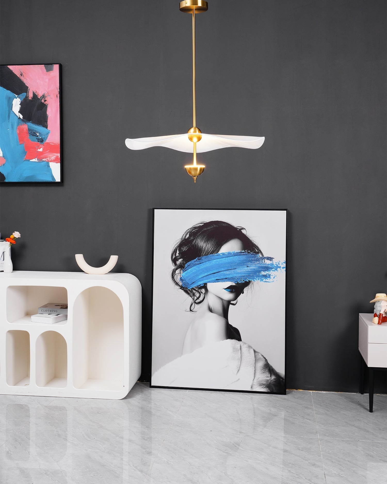 Dubbele Biscuit Hanglamp Wit Goud Rond Opaalwit Acryl Kap Design Verlichting Decoratief voor Woonkamer Eethoek Slaapkamer Modern Scandinavisch Interieur | Sansoti