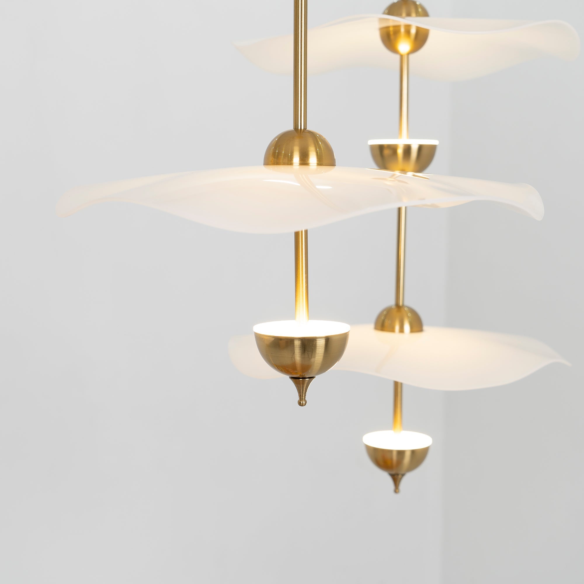 Dubbele Biscuit Hanglamp Wit Goud Rond Opaalwit Acryl Kap Design Verlichting Decoratief voor Woonkamer Eethoek Slaapkamer Modern Scandinavisch Interieur | Sansoti