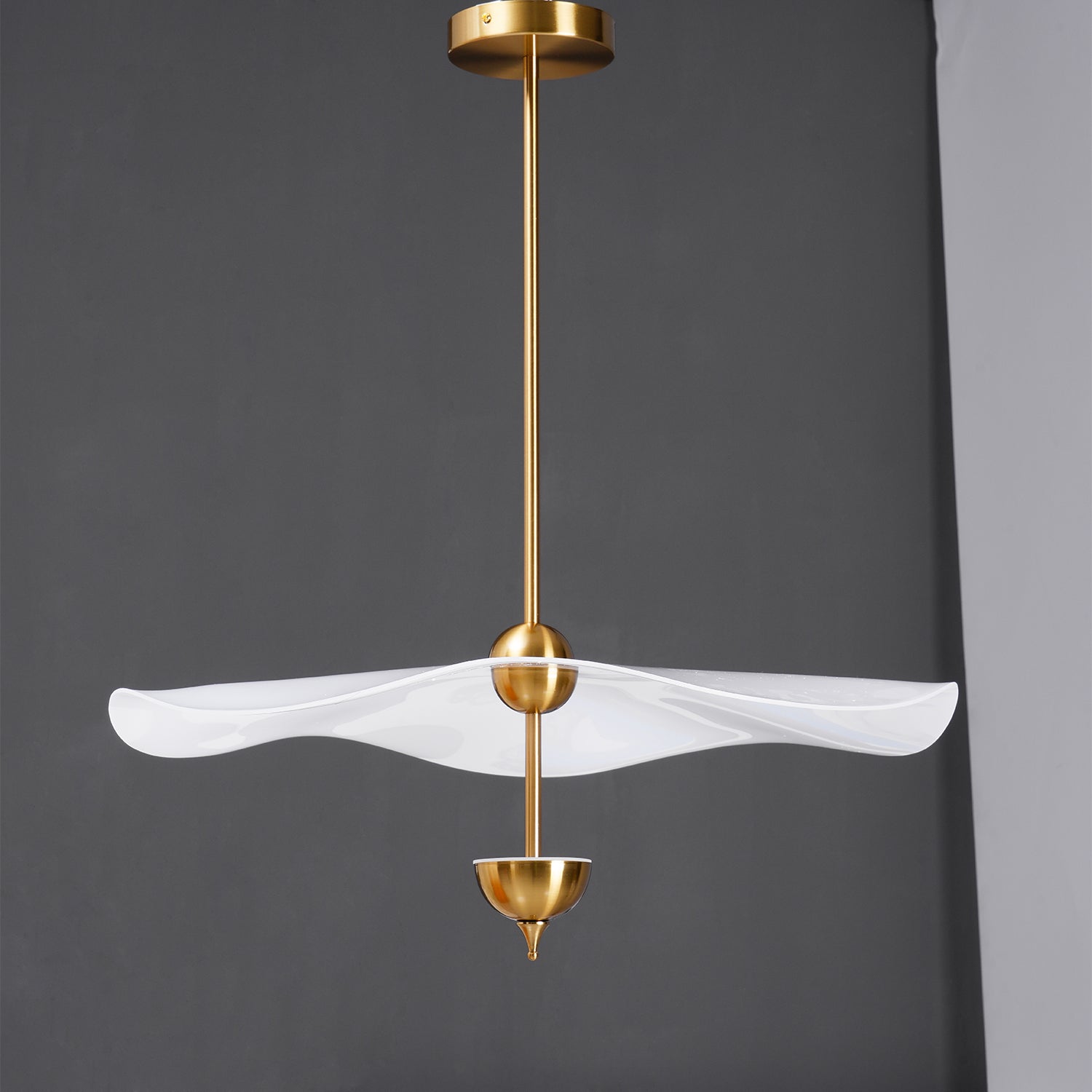 Dubbele Biscuit Hanglamp Wit Goud Rond Opaalwit Acryl Kap Design Verlichting Decoratief voor Woonkamer Eethoek Slaapkamer Modern Scandinavisch Interieur | Sansoti