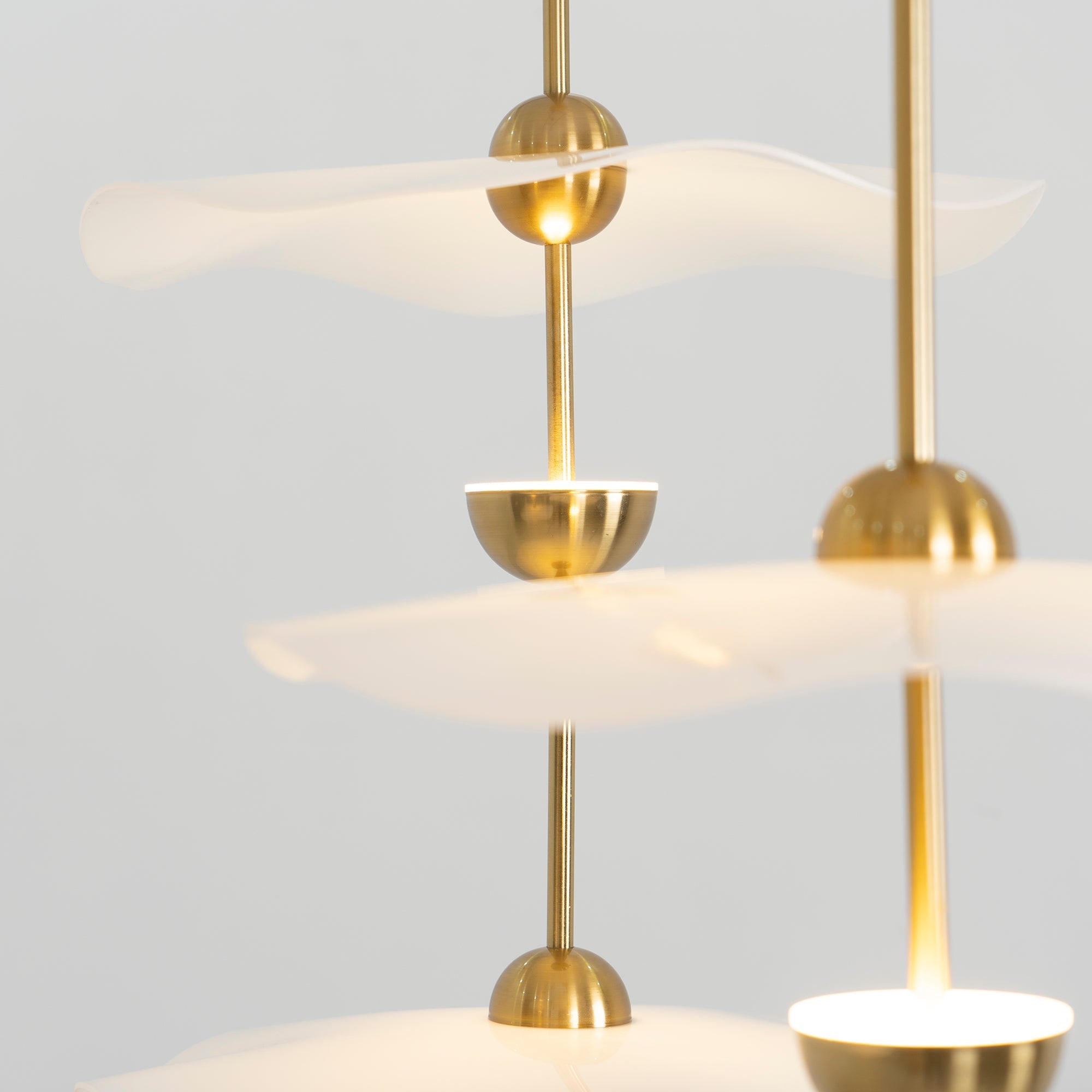 Dubbele Biscuit Hanglamp Wit Goud Rond Opaalwit Acryl Kap Design Verlichting Decoratief voor Woonkamer Eethoek Slaapkamer Modern Scandinavisch Interieur | Sansoti