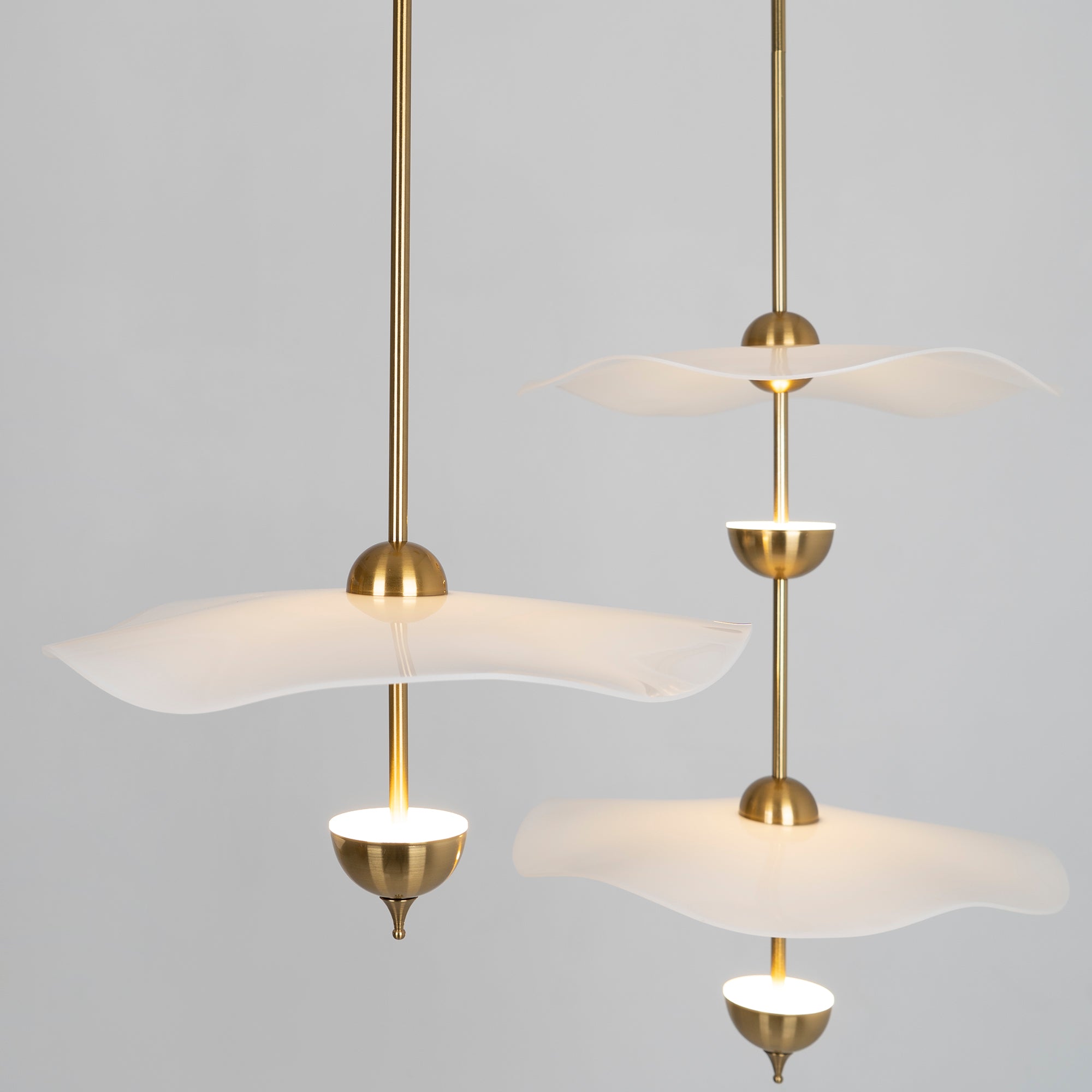 Dubbele Biscuit Hanglamp Wit Goud Rond Opaalwit Acryl Kap Design Verlichting Decoratief voor Woonkamer Eethoek Slaapkamer Modern Scandinavisch Interieur | Sansoti