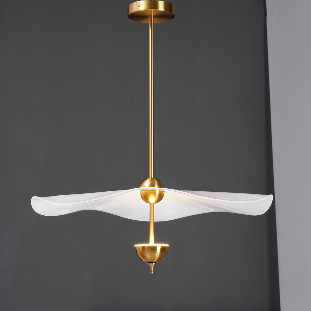 Dubbele Biscuit Hanglamp Wit Goud Rond Opaalwit Acryl Kap Design Verlichting Decoratief voor Woonkamer Eethoek Slaapkamer Modern Scandinavisch Interieur | Sansoti