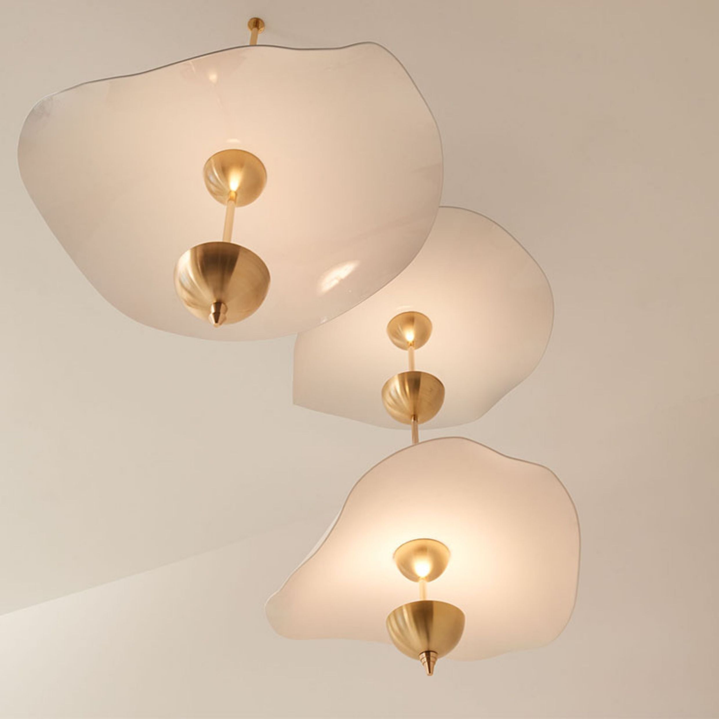 Dubbele Biscuit Hanglamp Wit Goud Rond Opaalwit Acryl Kap Design Verlichting Decoratief voor Woonkamer Eethoek Slaapkamer Modern Scandinavisch Interieur | Sansoti