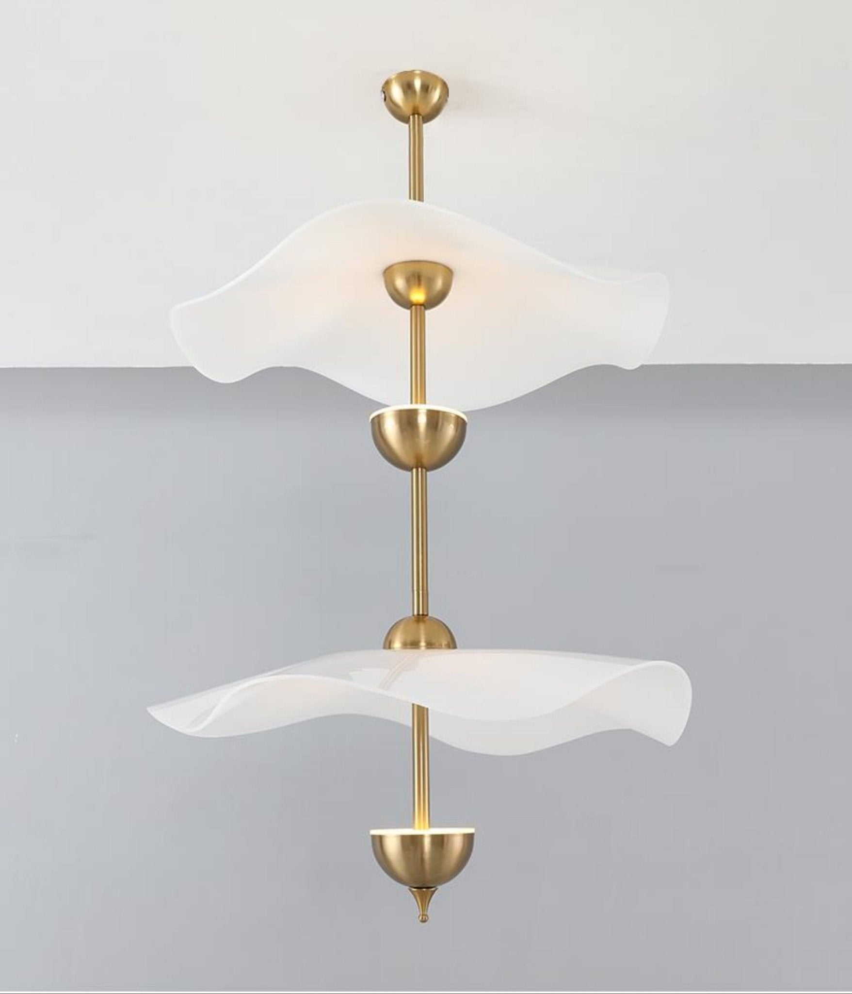 Dubbele Biscuit Hanglamp Wit Goud Rond Opaalwit Acryl Kap Design Verlichting Decoratief voor Woonkamer Eethoek Slaapkamer Modern Scandinavisch Interieur | Sansoti