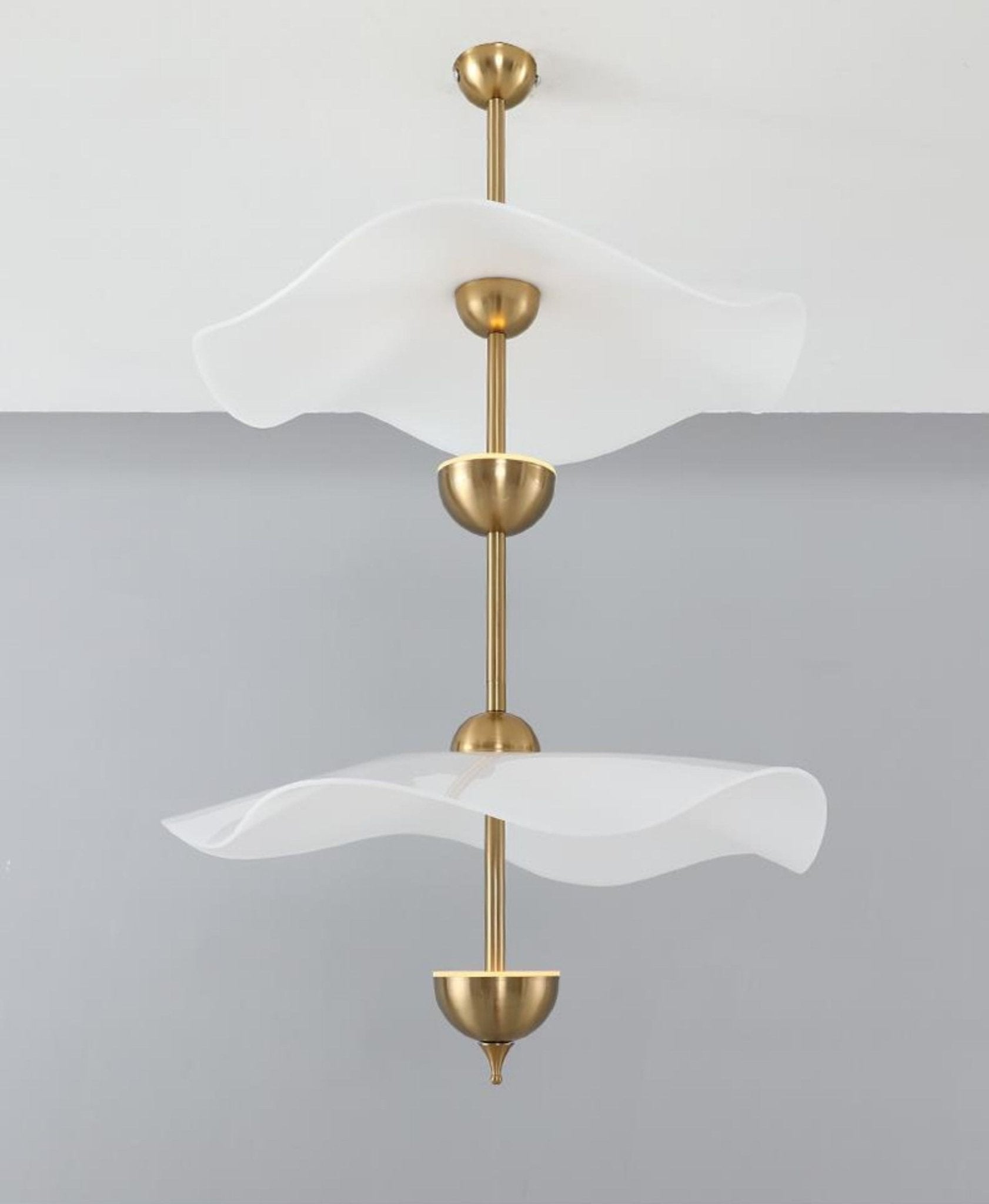Dubbele Biscuit Hanglamp Wit Goud Rond Opaalwit Acryl Kap Design Verlichting Decoratief voor Woonkamer Eethoek Slaapkamer Modern Scandinavisch Interieur | Sansoti