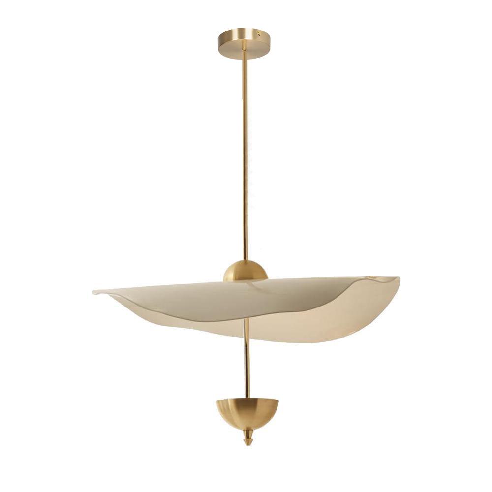 Dubbele Biscuit Hanglamp Wit Goud Rond Opaalwit Acryl Kap Design Verlichting Decoratief voor Woonkamer Eethoek Slaapkamer Modern Scandinavisch Interieur | Sansoti
