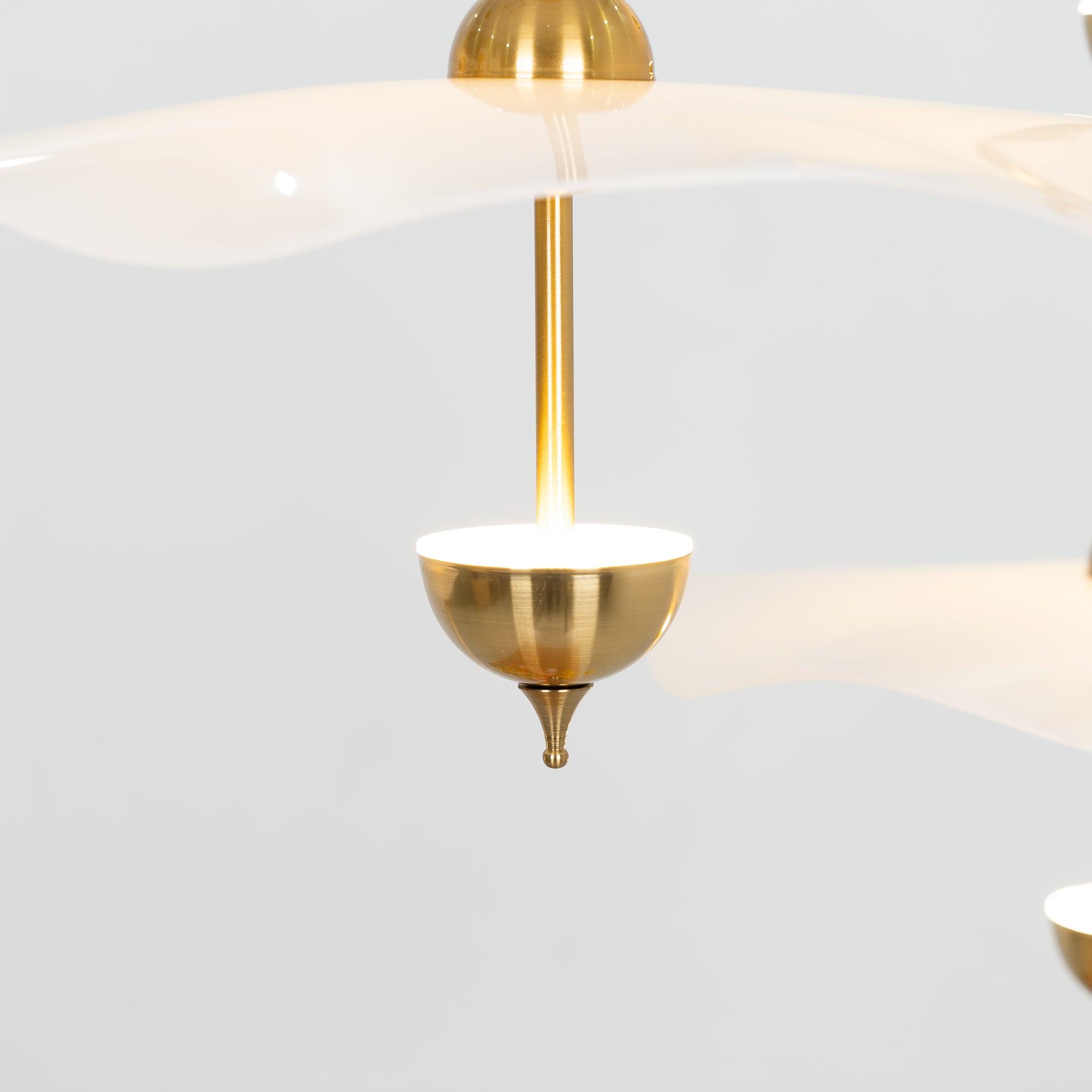 Dubbele Biscuit Hanglamp Wit Goud Rond Opaalwit Acryl Kap Design Verlichting Decoratief voor Woonkamer Eethoek Slaapkamer Modern Scandinavisch Interieur | Sansoti
