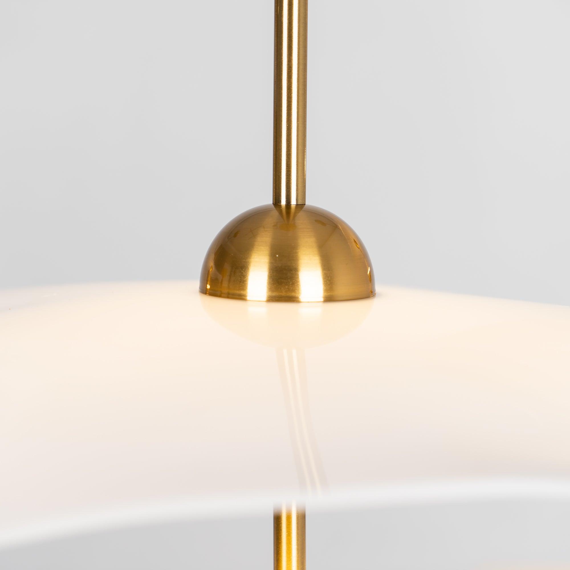 Dubbele Biscuit Hanglamp Wit Goud Rond Opaalwit Acryl Kap Design Verlichting Decoratief voor Woonkamer Eethoek Slaapkamer Modern Scandinavisch Interieur | Sansoti