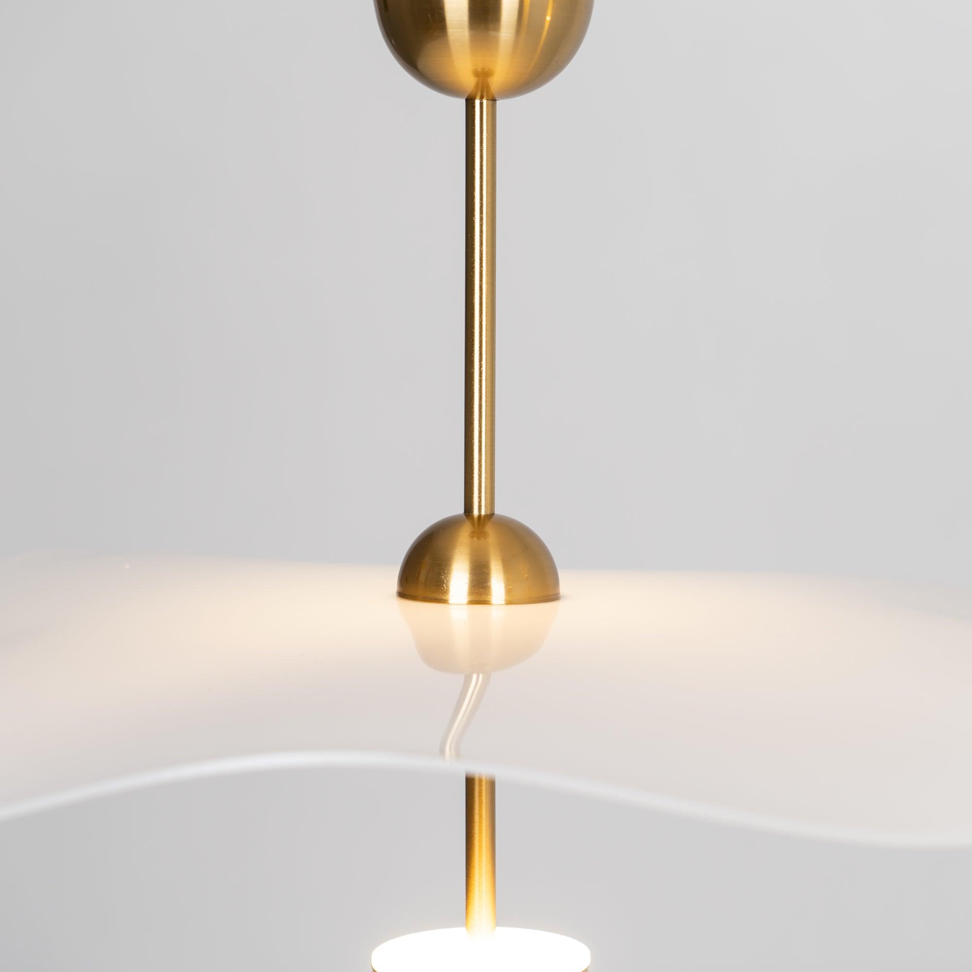 Dubbele Biscuit Hanglamp Wit Goud Rond Opaalwit Acryl Kap Design Verlichting Decoratief voor Woonkamer Eethoek Slaapkamer Modern Scandinavisch Interieur | Sansoti