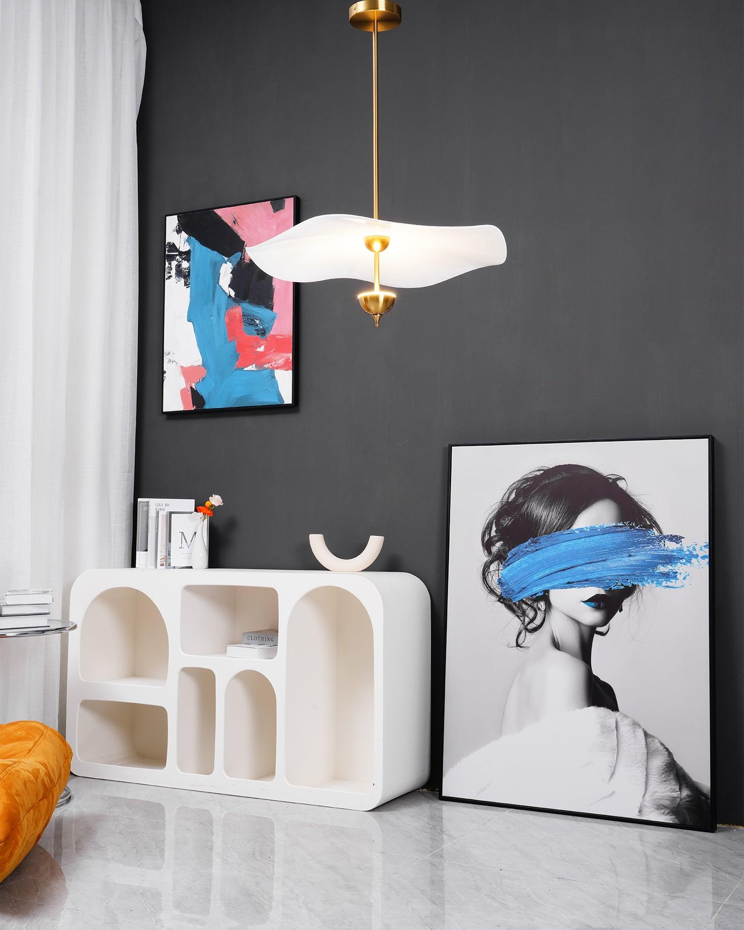 Dubbele Biscuit Hanglamp Wit Goud Rond Opaalwit Acryl Kap Design Verlichting Decoratief voor Woonkamer Eethoek Slaapkamer Modern Scandinavisch Interieur | Sansoti