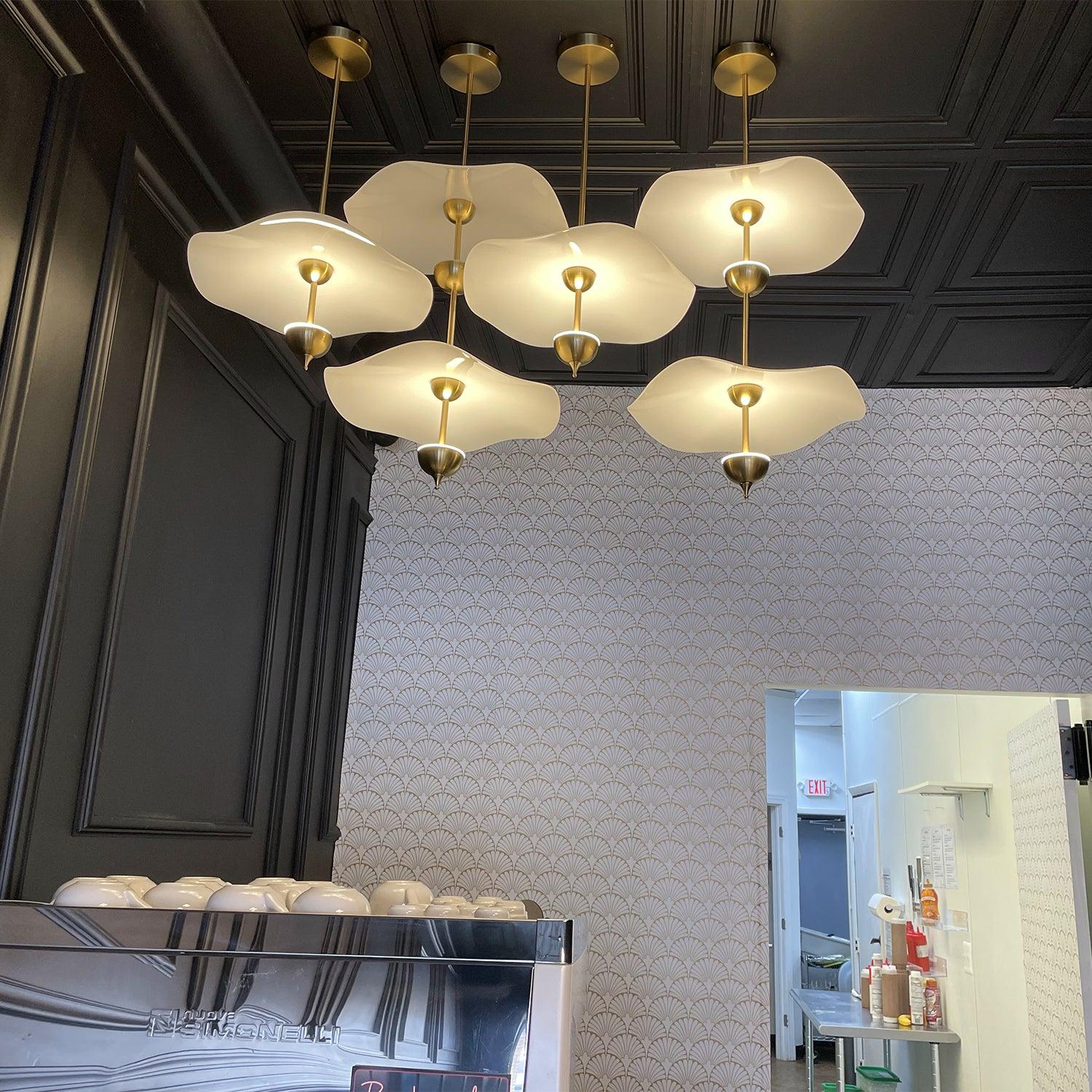 Dubbele Biscuit Hanglamp Wit Goud Rond Opaalwit Acryl Kap Design Verlichting Decoratief voor Woonkamer Eethoek Slaapkamer Modern Scandinavisch Interieur | Sansoti